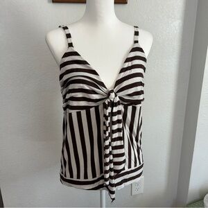 Y2K brown and white striped Cato tank top